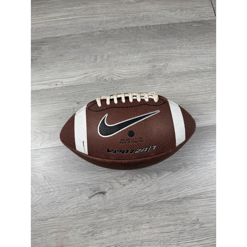 Nike Vapor 24/7 2.0 Youth Football Brown/White Size 8 Swoosh